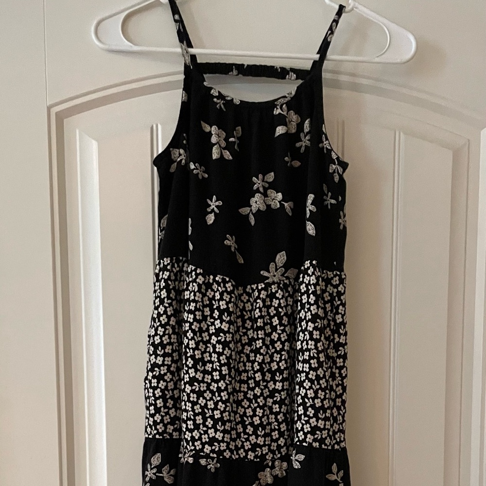 Cat & Jack Black and White Floral Tiered Sundress